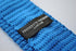 royal blue skinny knitted tie with orange polka dots